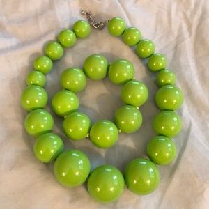 Bold granny apple green bracelet & necklace